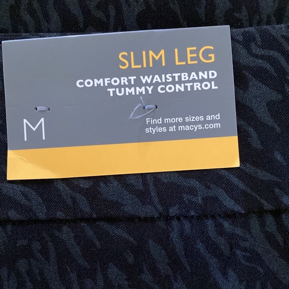 JM Collection Pants Women’s Medium Tonal Zebra Black Slim Legs NWT - Picture 8 of 8
